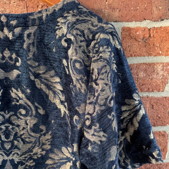 Farm Rio Jacquard Navy Gold Baroque Top M - Picture 2 of 10